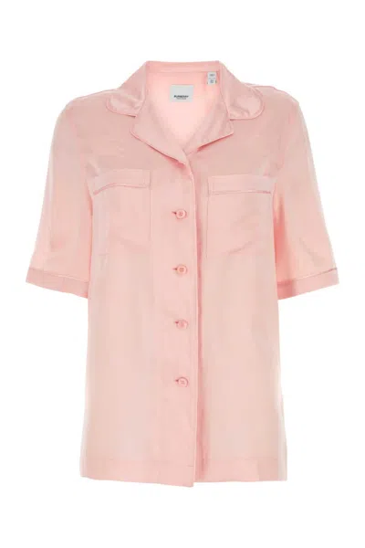 BURBERRY PINK NOTCHED COLLARED SHIRT