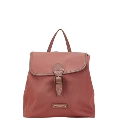 Pre-owned Burberry Pink Nylon Leather Backpack ()