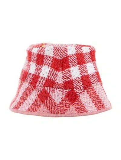 Pre-owned Burberry Pink Pattern Print  Bucket Hat. Designer Size M.