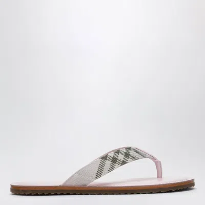 Burberry Pink Pavilion Sandals With Check Pattern In Multi