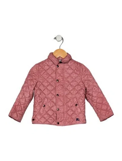 Pre-owned Burberry Babies' Pink Quilt Button Up Jacket