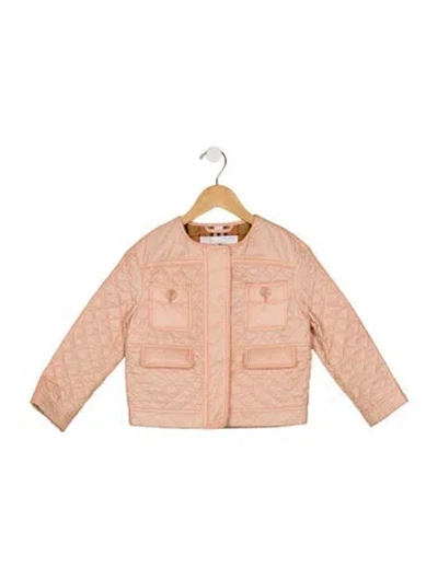 Pre-owned Burberry Babies' Pink Quilted Casual Jacket With Zip And Snap Closure