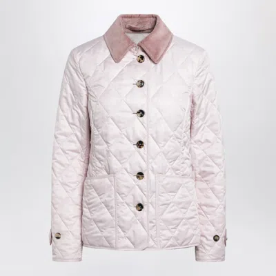Burberry Elegant Mini Jacket With Velvet Collar In Pink