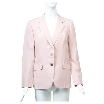 Pre-owned Burberry 's Pink Silk Blazer