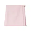 Burberry Wool Miniskirt With Buckle And Fringed Hem