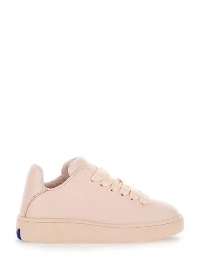 Burberry Pink Sneakers With Platform And Oversized Laces In Leather Woman