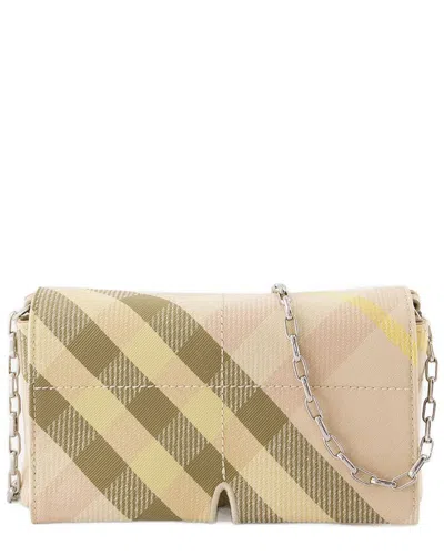 Burberry Pink Synthetic Snip Mini Wallet On Chain (authentic Pre-loved)
