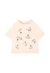 Burberry Pink T-shirt For Baby Girl With Umbrella In Pink