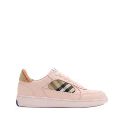 Burberry Pink Leather Terrace Sneakers In Neutral