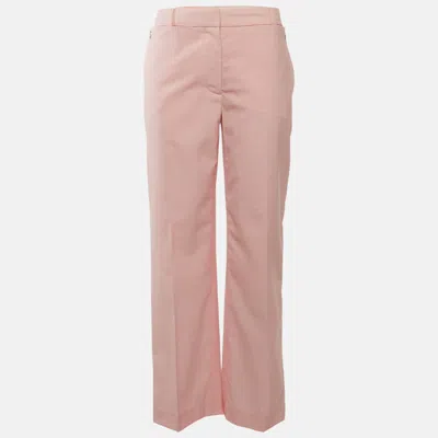Pre-owned Burberry Pink Wool Blend Regular Fit Trousers S
