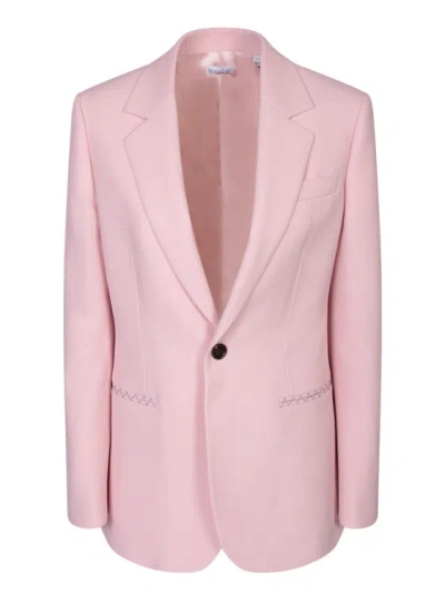 Burberry Wool Tailored Jacket In Pink