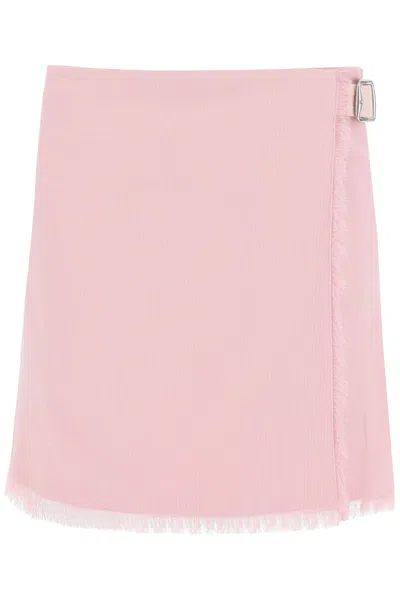 BURBERRY BURBERRY PINK WOOL MINI SKIRT