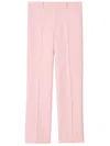 BURBERRY PINK WOOL TAILORED TROUSERS FOR WOMEN