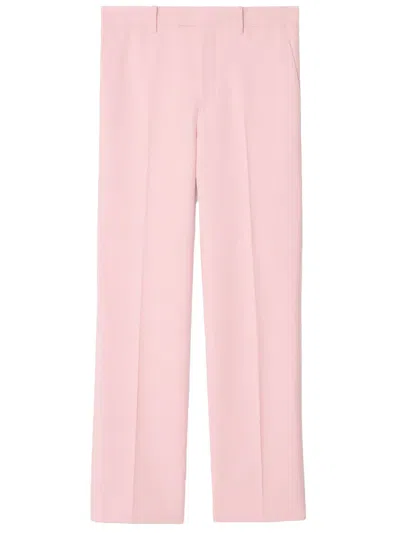 BURBERRY PINK WOOL TAILORED TROUSERS FOR WOMEN