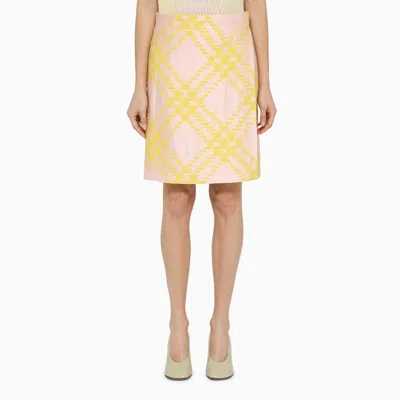 BURBERRY PINK/YELLOW KILT WITH CHECK PATTERN