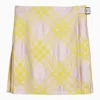 BURBERRY BURBERRY PINK/YELLOW KILT WITH CHECK PATTERN