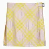 Burberry Pink And Yellow Kilt With Check Pattern Skirt For Women Ss24
