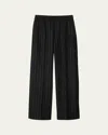 Burberry Pinstripe Wool Fine Cut Trousers In Coalcobble
