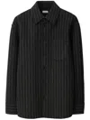 Burberry Pinstripe Shirt In Black