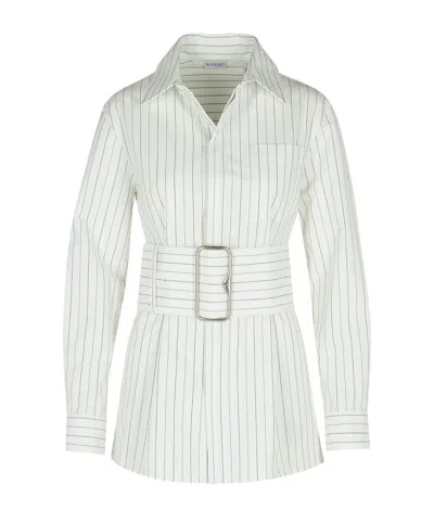 BURBERRY BURBERRY WIDE-BELTED STRIPED SHIRT