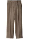 Burberry Wool-blend Pinstripe Trousers In Brown