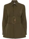 Burberry Green Belted Cotton Overshirt In Grün