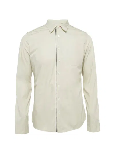 Pre-owned Burberry Piped-trim Chest-pocket Shirt In Gray