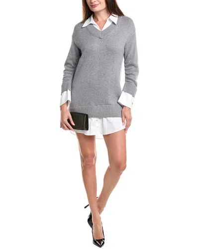 Burberry Pique Polo Dress In Gray