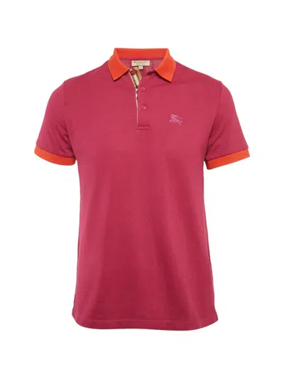 Pre-owned Burberry Pique-fabric Polo Shirt In Pink