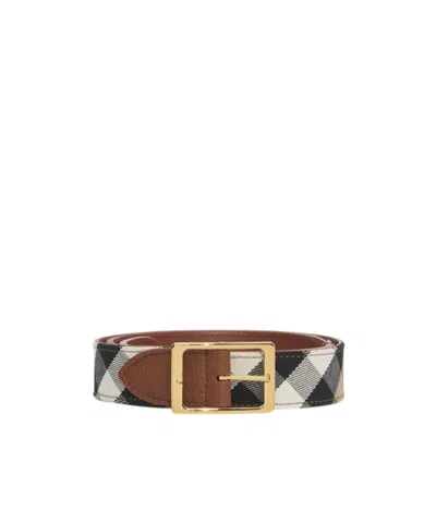 Burberry Plaid Belt In Brown