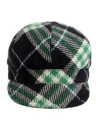 Pre-owned Burberry Plaid Cap. W/tags In Green