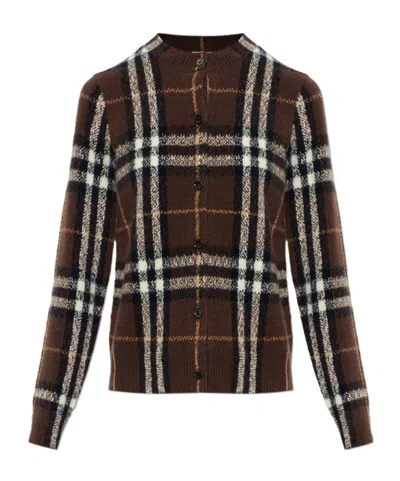 Burberry Plaid Cardigan In Multi