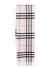 Burberry Cashmere Scarf Featuring Checked Pattern And Fringe In Pink