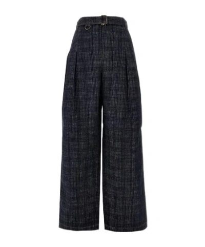 Burberry Plaid Casual Pants In Black