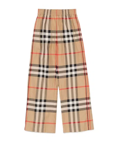 BURBERRY BURBERRY CHECKED WIDE LEG TROUSERS