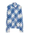 Burberry Plaid-check Button-up Shirt Jacket In Blue