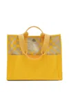 Burberry Plaid-check Cotton Tote Bag In Yellow