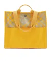 Burberry Plaid-check Cotton Tote Bag In Yellow