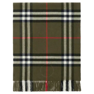 Burberry Check-print Fringed Cashmere Scarf In Brown