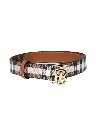 Burberry Plaid-check Pattern Belt In Brown