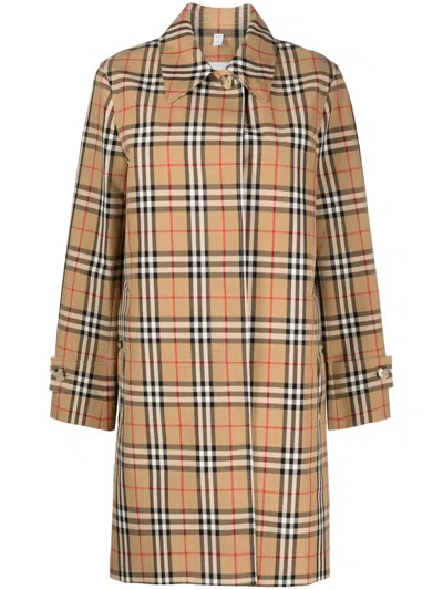 Burberry Plaid-check Pattern Jacket In Braun
