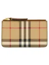 Burberry Kelbrook Check Zip Wallet In Brown