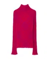 Burberry Fuchsia Turtleneck Sweater In Red