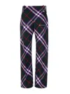 BURBERRY PLAID-CHECK STRAIGHT-LEG TROUSERS