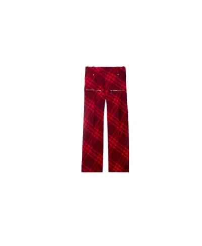 Burberry Plaid-check Wide-leg Wool Trousers In Multi