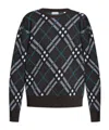 Burberry Plaid-check Wool-blend Sweatshirt In Black