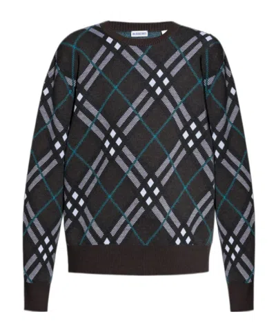 BURBERRY BURBERRY PLAID-CHECK CREWNECK SWEATSHIRT