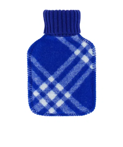 Burberry Plaid-check Wool Hot Water Bottle In Blue