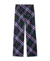 Burberry Plaid-check Straight-leg Trousers In White
