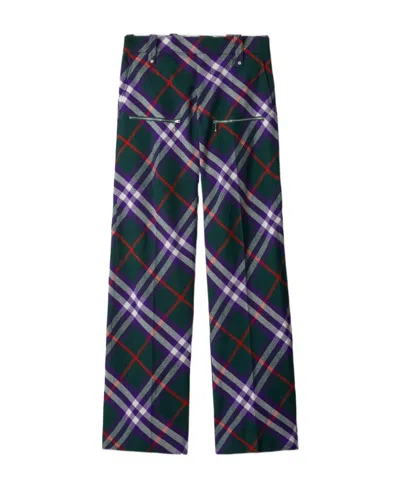 BURBERRY BURBERRY PLAID-CHECK STRAIGHT-LEG TROUSERS